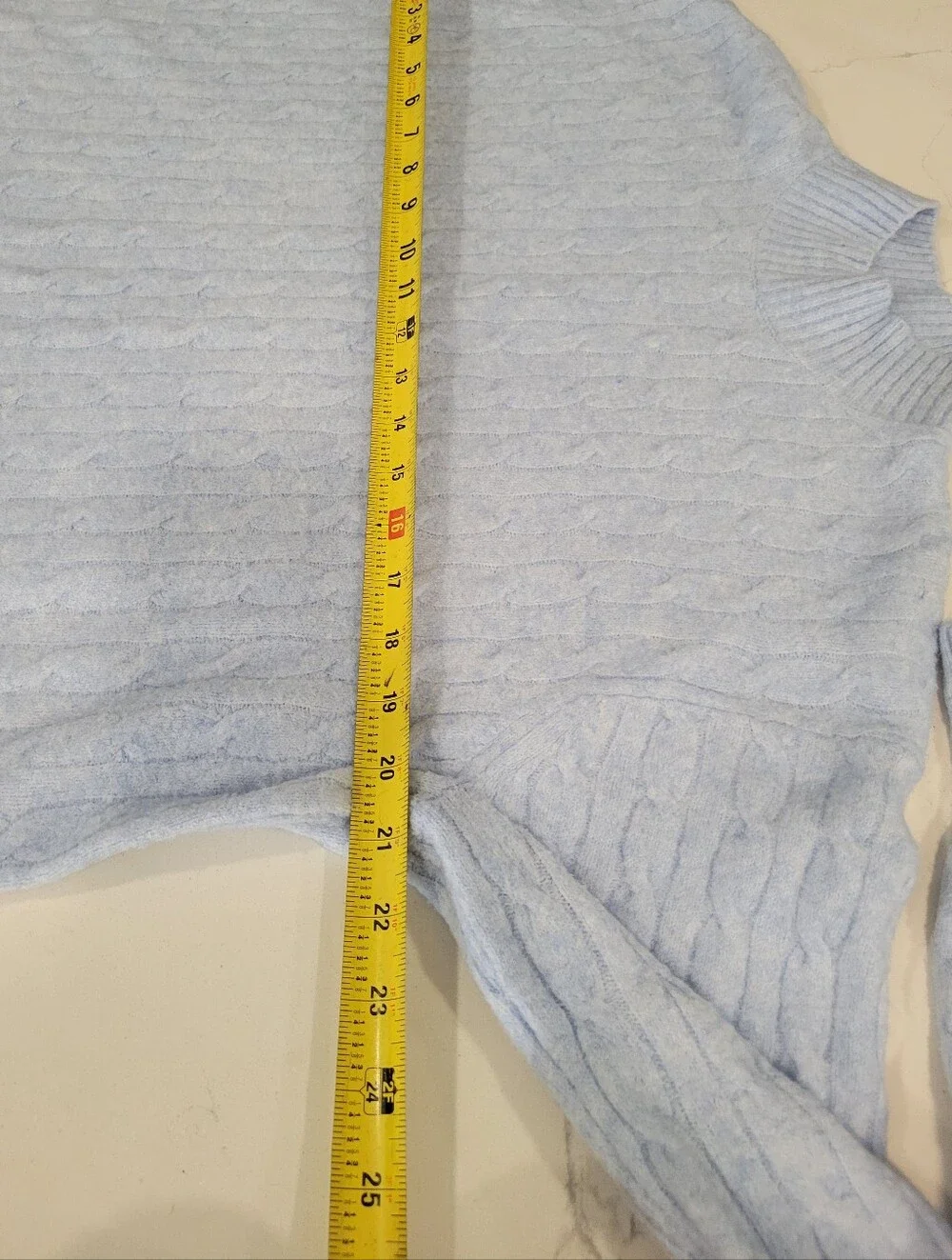 J. Crew Light Blue Cable-Knit Mock Turtleneck Preppy Soft Girl Sweater Large